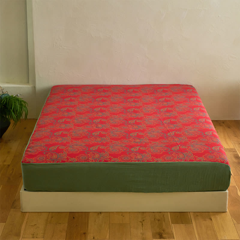 Lenzuolo con angoli in jacquard di cotone con motivo floreale Paisley - image 3