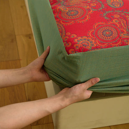 Lenzuolo con angoli in jacquard di cotone con motivo floreale Paisley - image 6
