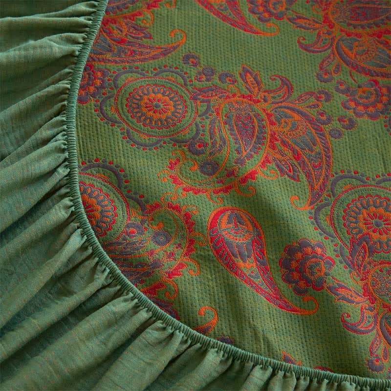 Lenzuolo con angoli in jacquard di cotone con motivo floreale Paisley - image 9