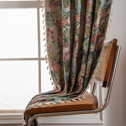 Tenda jacquard con farfalle tropicali Monstera - image 6