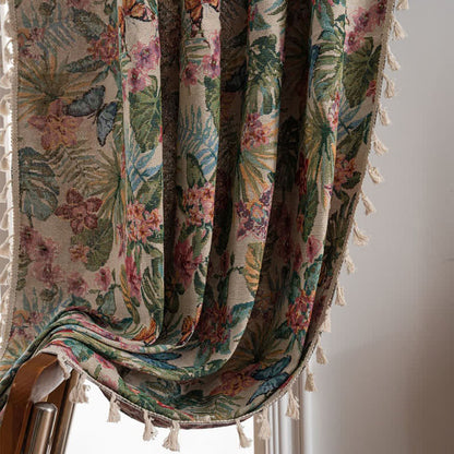 Tenda jacquard con farfalle tropicali Monstera - image 3