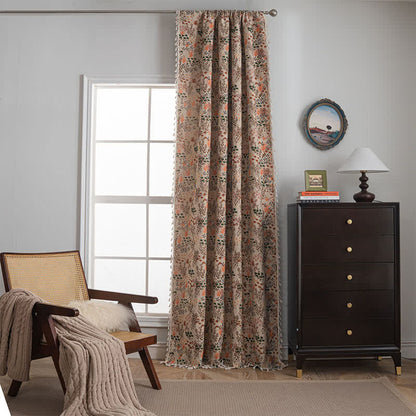 Tenda con nappe in jacquard a foglie ispirata alla natura - image 2
