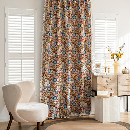 Tenda artistica con nappe in jacquard floreale - image 2