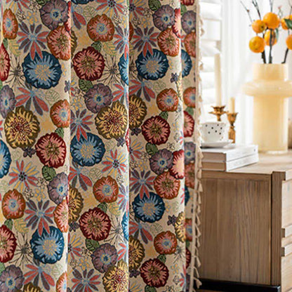 Tenda artistica con nappe in jacquard floreale - image 3