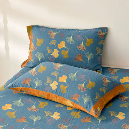 Copriletto jacquard in garza di cotone Ginkgo Biloba - image 3