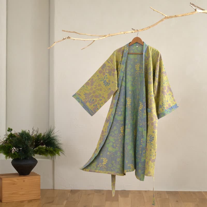 Kimono in garza di cotone biologico Lotus - Giallo - XL - image 2