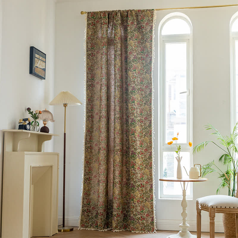 Tenda con nappe floreali vintage pittoriche - image 2