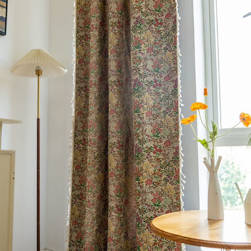 Tenda con nappe floreali vintage pittoriche - image 5