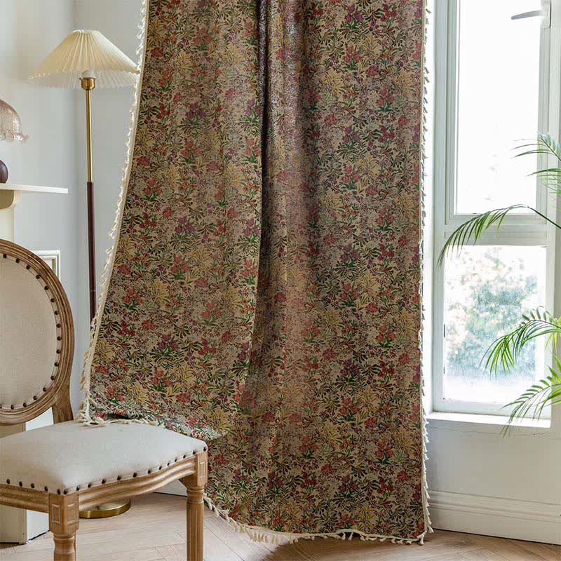 Tenda con nappe floreali vintage pittoriche - image 4