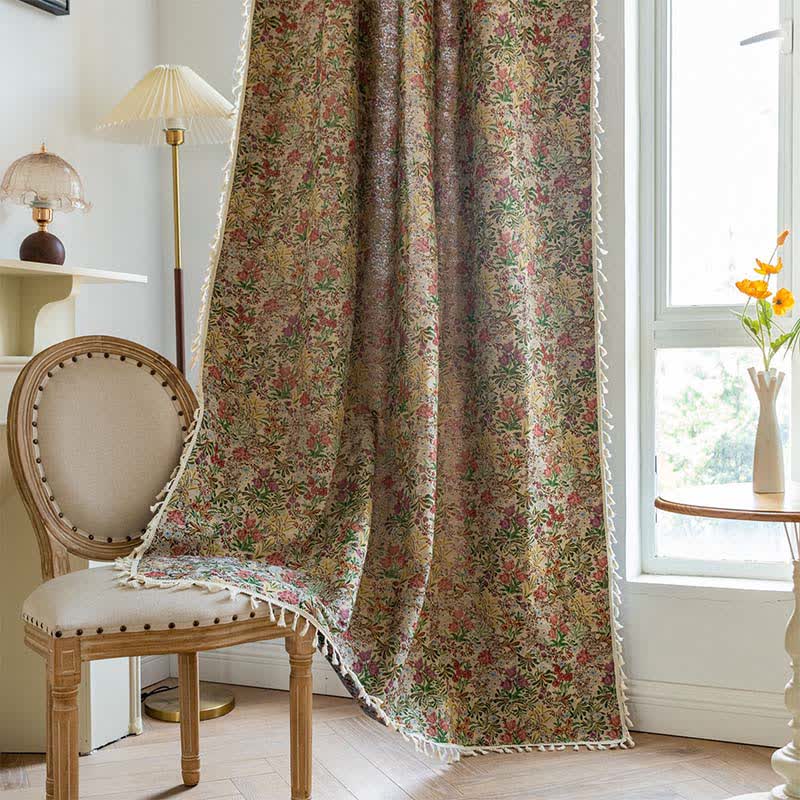 Tenda con nappe floreali vintage pittoriche - image 3