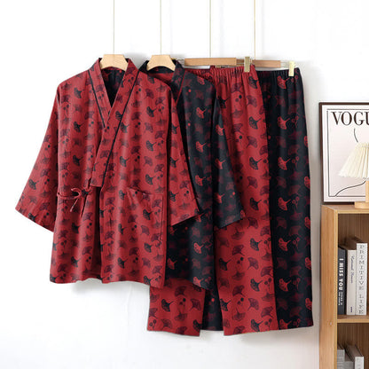 Completo da salotto in kimono di cotone biologico Ginkgo - image 4