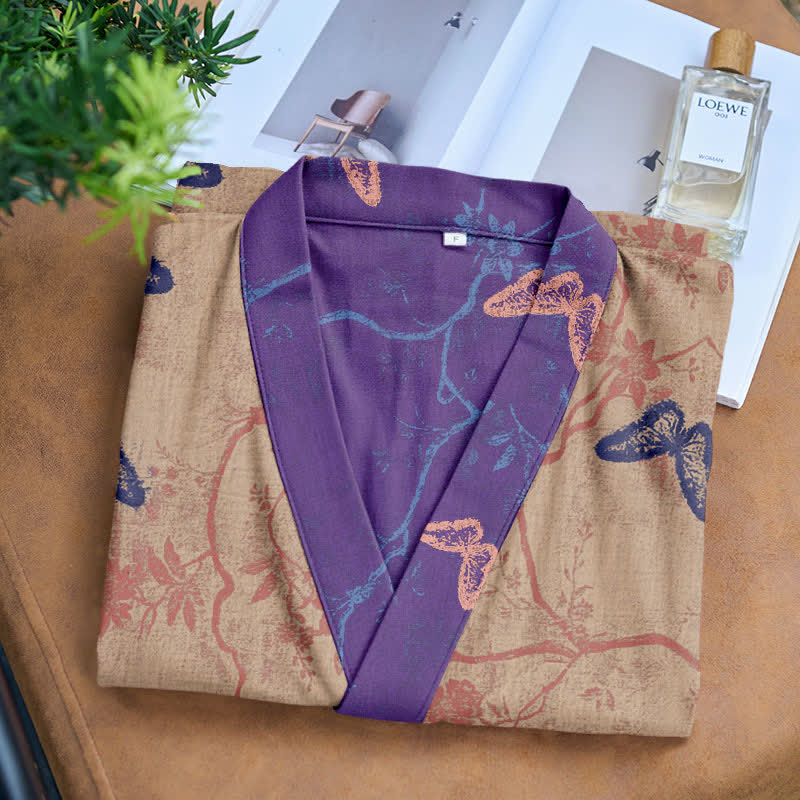 Kimono in garza di cotone a farfalla - image 13