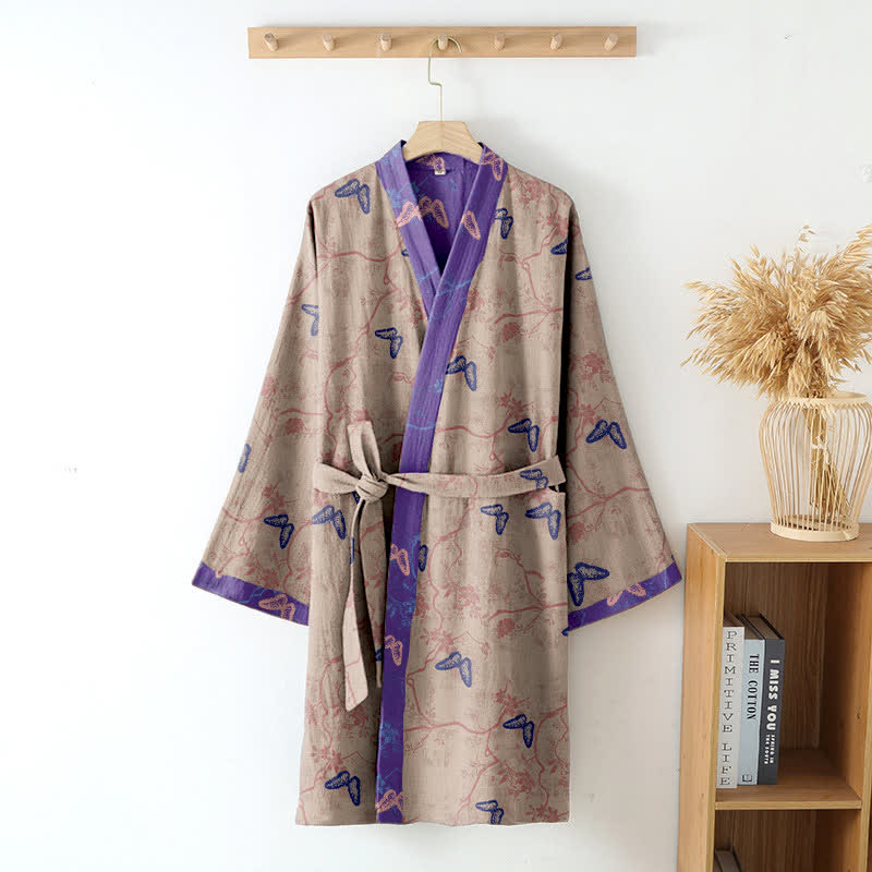 Kimono in garza di cotone a farfalla - image 12