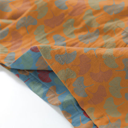Completo da salotto in kimono di cotone con foglie di ginkgo - image 6