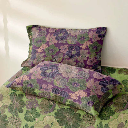 Copriletto in garza di cotone jacquard con fiori di pesco - image 3