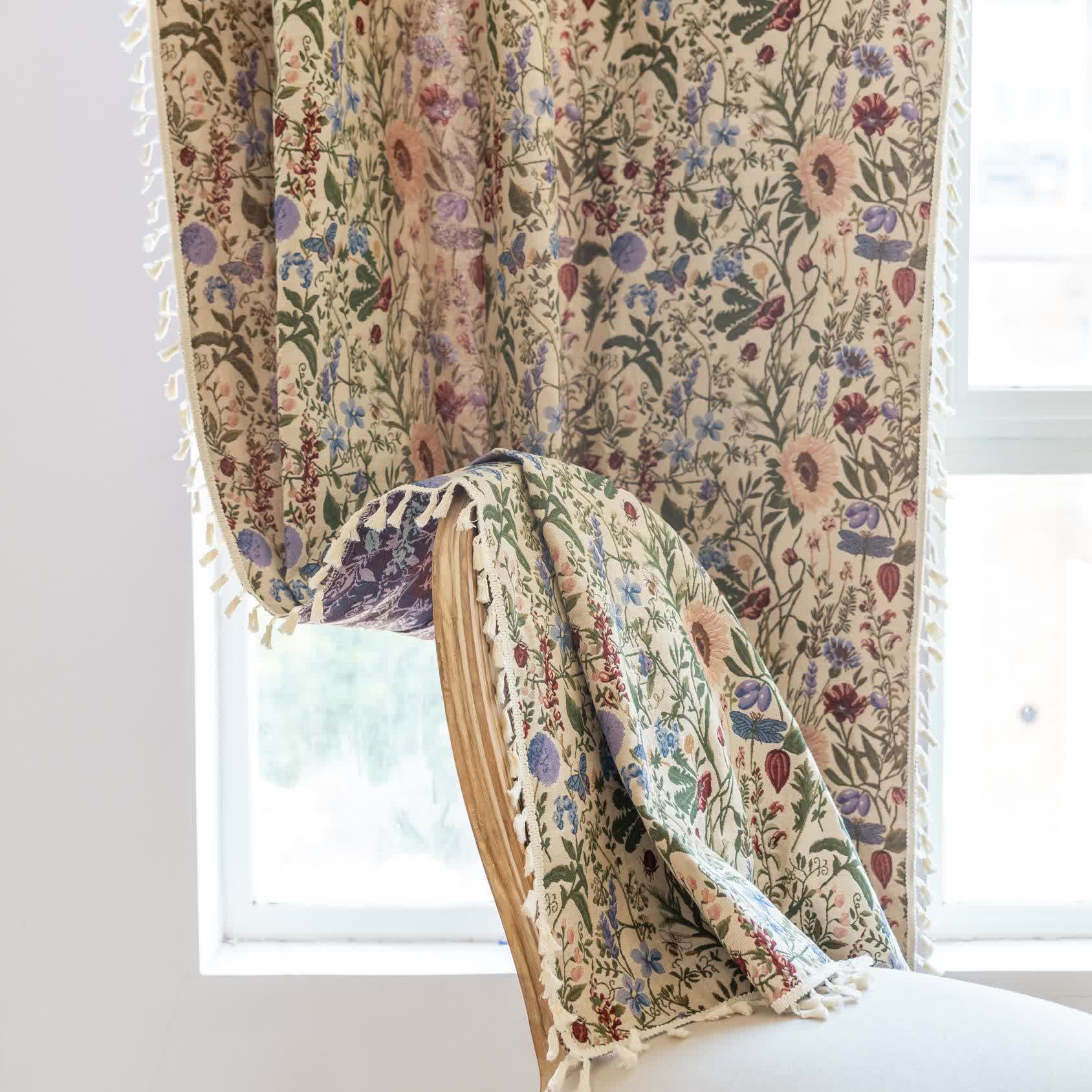 Tenda con nappe floreali e motivo pittorico Dahlia - image 4
