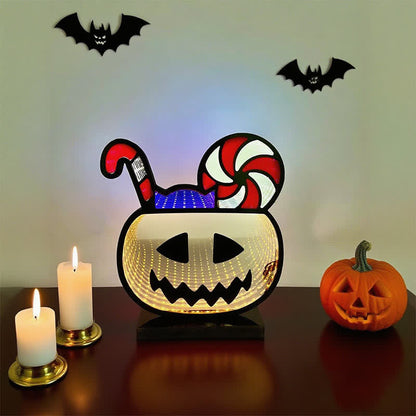 Decorazione di Halloween con luci infinite di zucca 3D - image 3