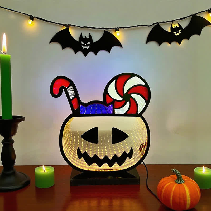 Decorazione di Halloween con luci infinite di zucca 3D - image 4