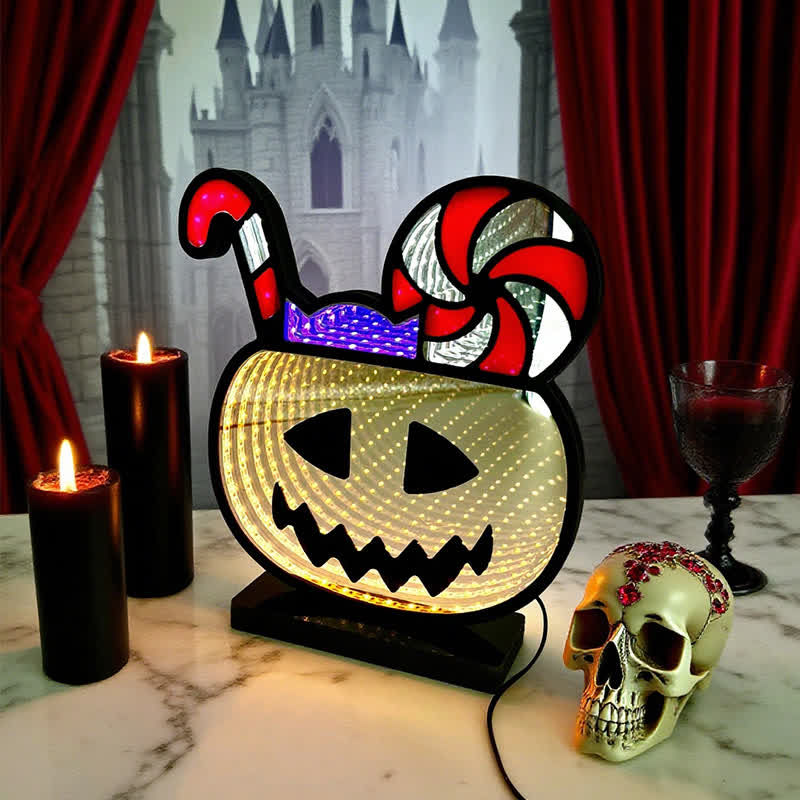 Decorazione di Halloween con luci infinite di zucca 3D - image 2