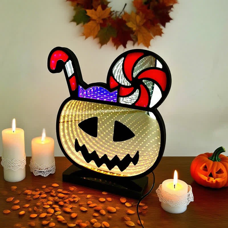 Decorazione di Halloween con luci infinite di zucca 3D - image 5