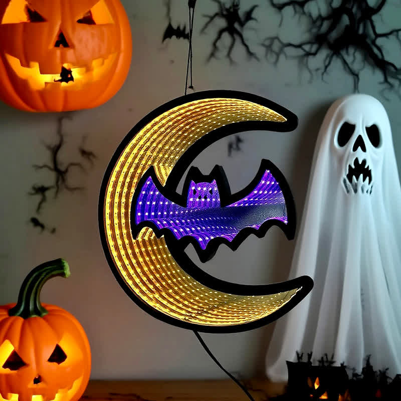 Decorazione sospesa con luci infinite a forma di pipistrello 3D - image 3