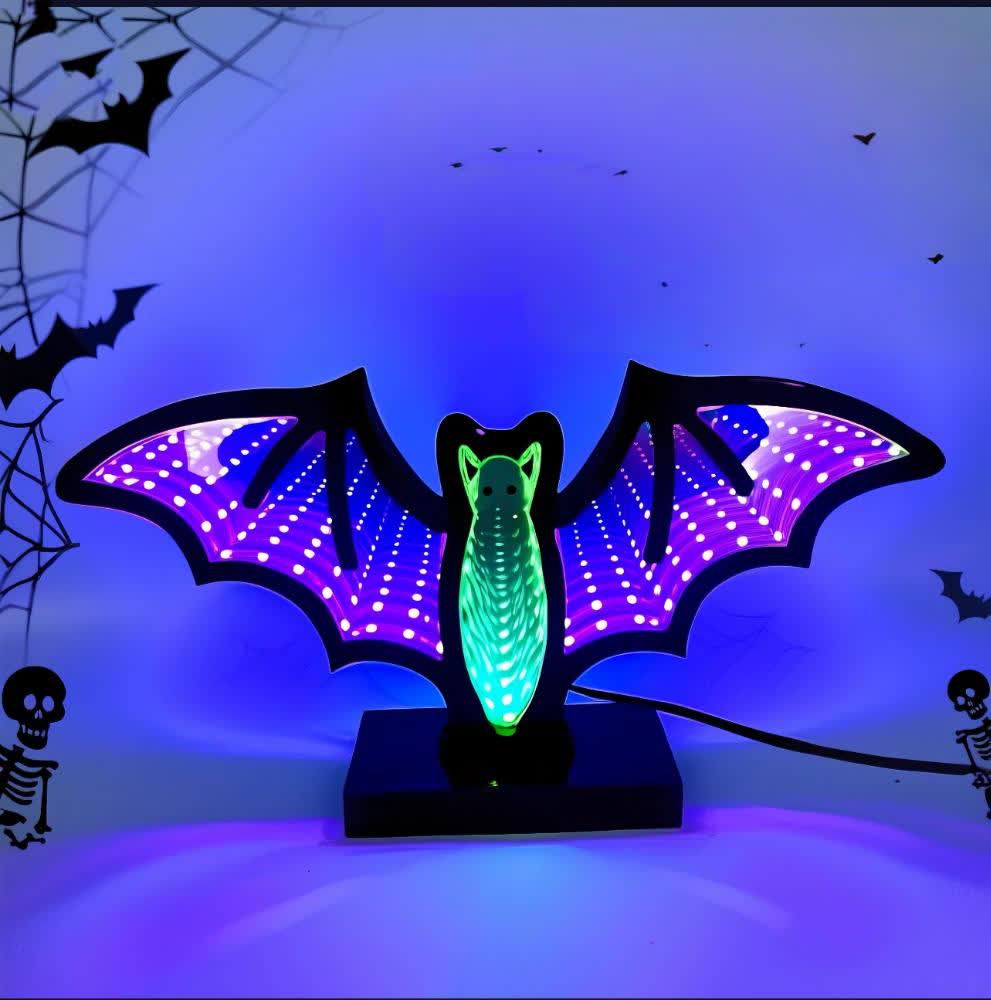 Luci infinite a forma di pipistrello 3D di Halloween - image 3