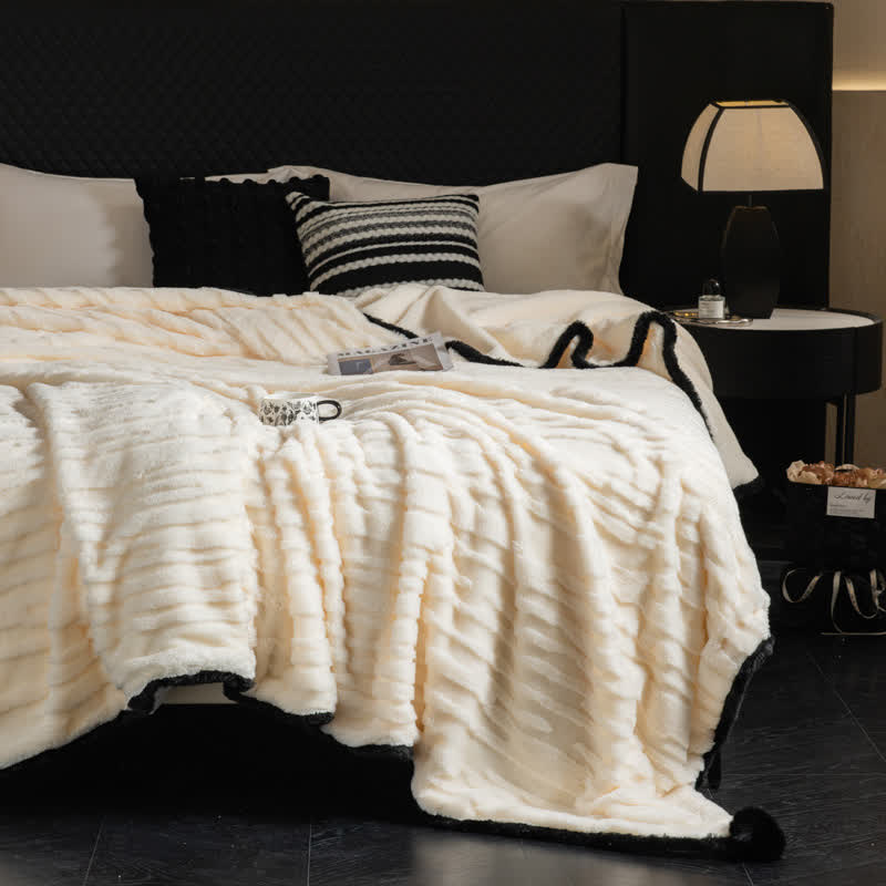 Coperta jacquard a righe testurizzate - Bianco - Matrimoniale - image 9
