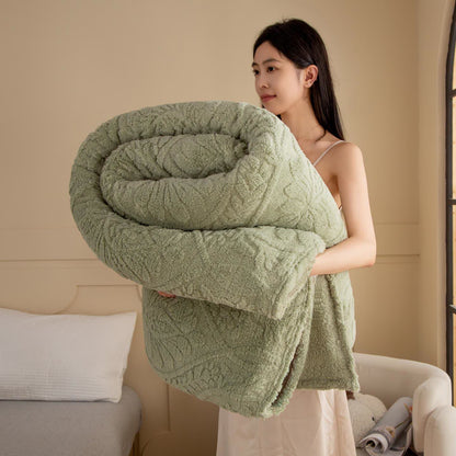 Coperta jacquard floreale vintage - Verde chiaro - 230cm x 244cm - image 28