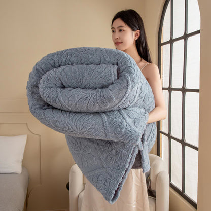 Coperta jacquard floreale vintage - Blu reale - 230cm x 244cm - image 22