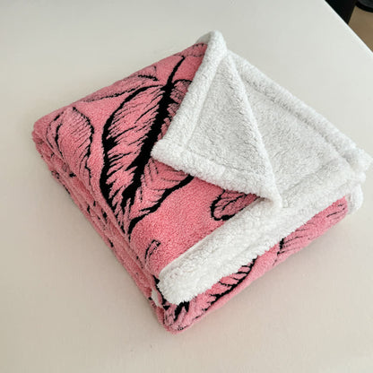 Coperta in peluche jacquard a foglia grande - image 10