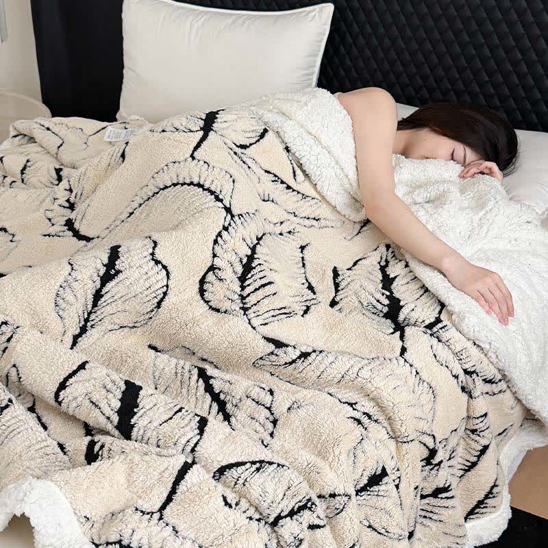 Coperta in peluche jacquard a foglia grande - image 6