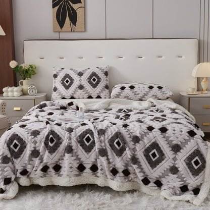 Coperta in jacquard Sherpa in stile bohémien - Caffè scuro - Matrimoniale Grande - image 8