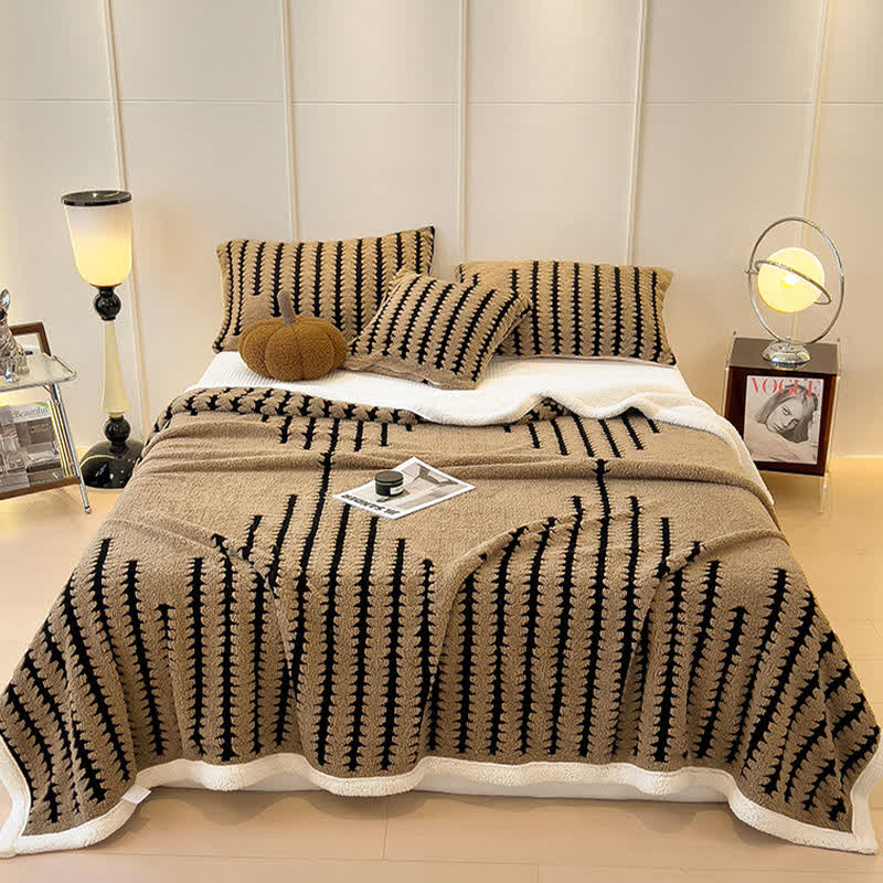 Coperta jacquard con stampa geometrica - Caffè - Matrimoniale Grande - image 18