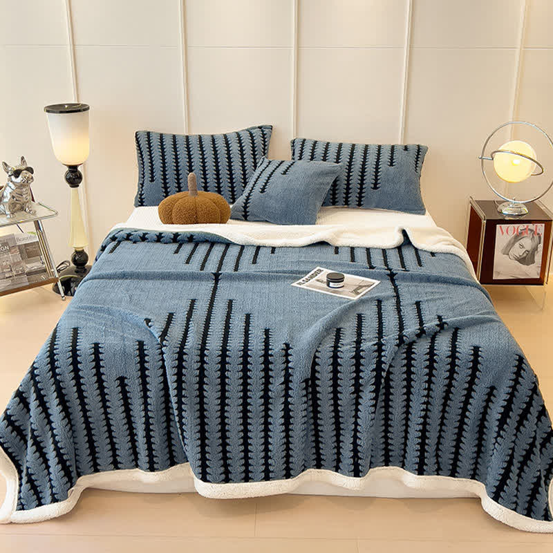 Coperta jacquard con stampa geometrica - Blu reale - Matrimoniale Grande - image 20