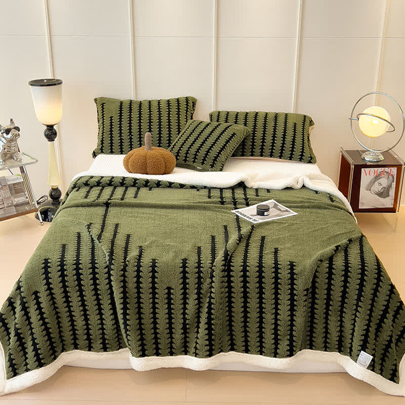 Coperta jacquard con stampa geometrica - Verde - Matrimoniale Grande - image 16
