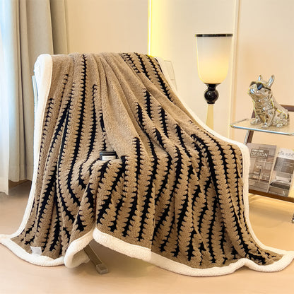 Coperta jacquard con stampa geometrica - image 19