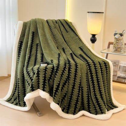 Coperta jacquard con stampa geometrica - image 17