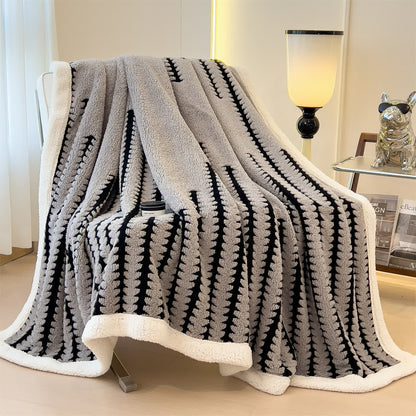 Coperta jacquard con stampa geometrica - image 10