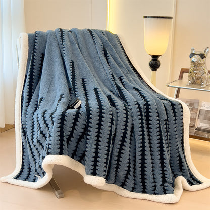 Coperta jacquard con stampa geometrica - image 21