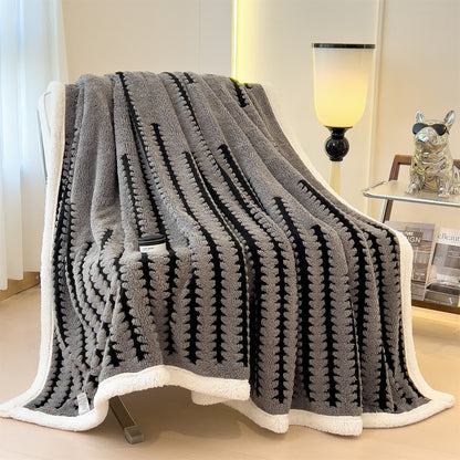 Coperta jacquard con stampa geometrica - image 13