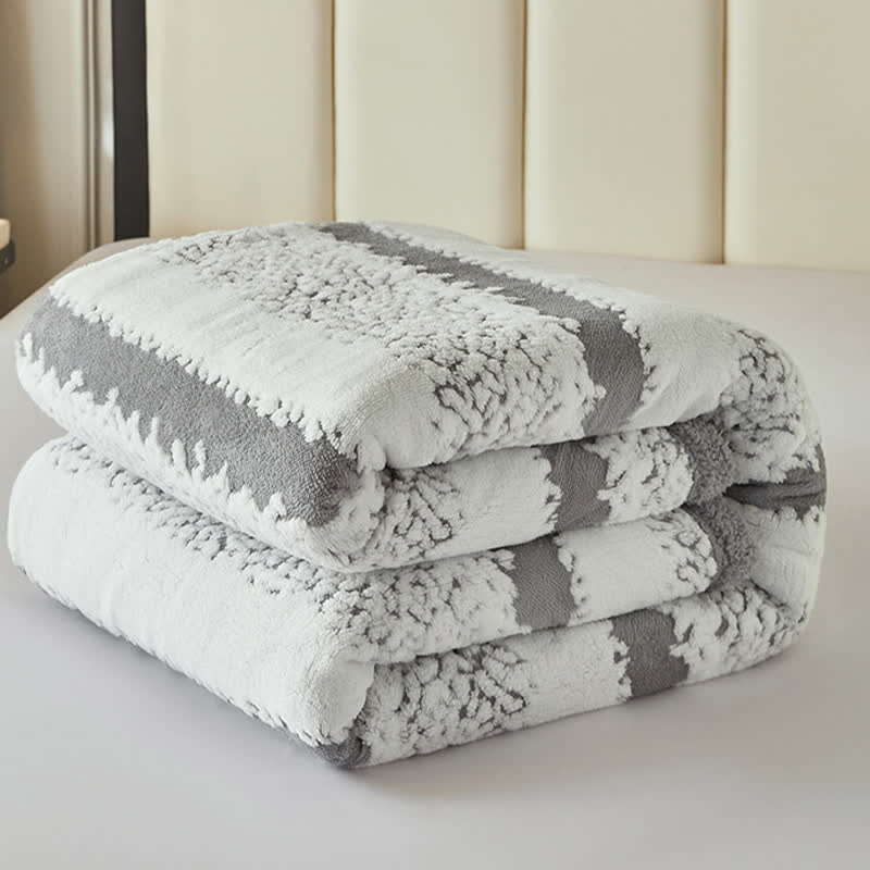 Coperta Sherpa a doppio strato con stampa a righe - image 10