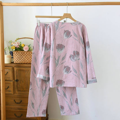 Completo da notte in jacquard di garza di cotone Tulip - image 6