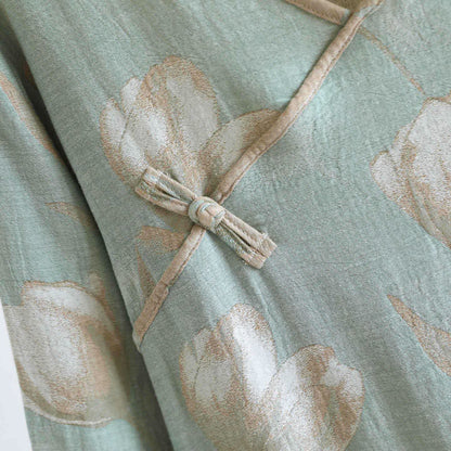Camicia da notte in jacquard di garza di cotone naturale Tulip - image 11