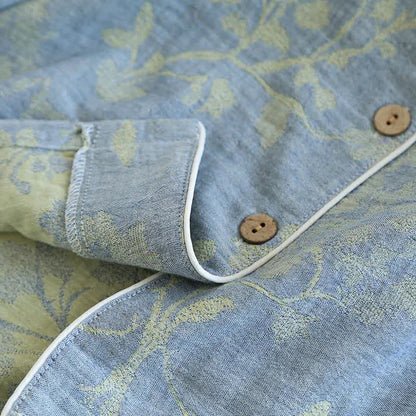 Elegante completo da notte in cotone biologico floreale - image 8