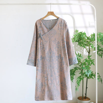 Elegante camicia da notte floreale in cotone biologico - Rosa - XL - image 13