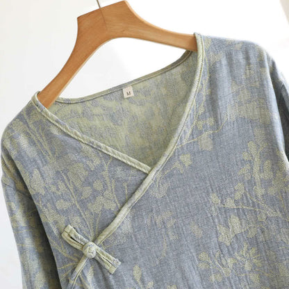Elegante camicia da notte floreale in cotone biologico - image 7