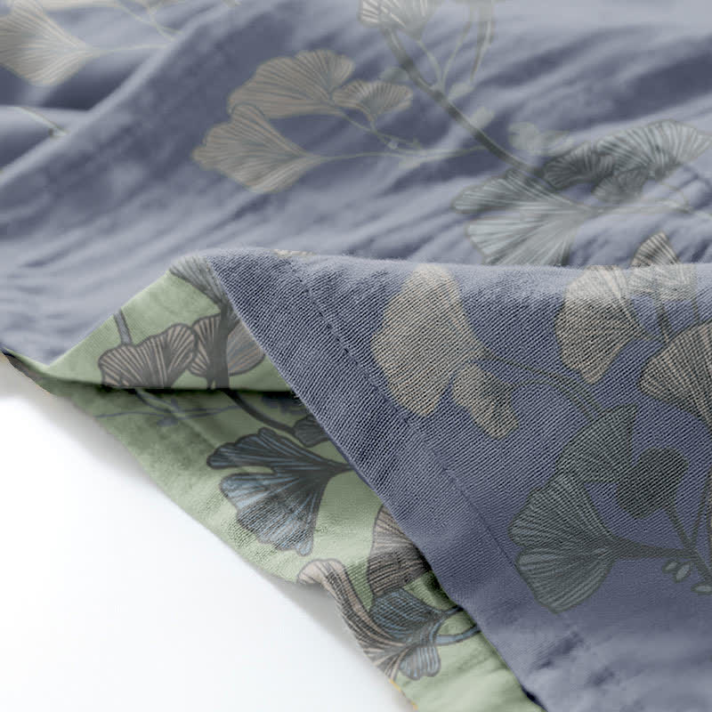 Kimono in cotone biologico con foglie di ginkgo - image 7