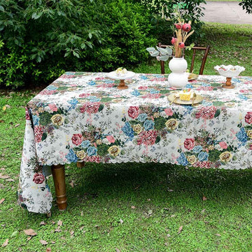 Tovaglia con bordo smerlato a forma di rosa colorata - 140cm x 260cm - image 1