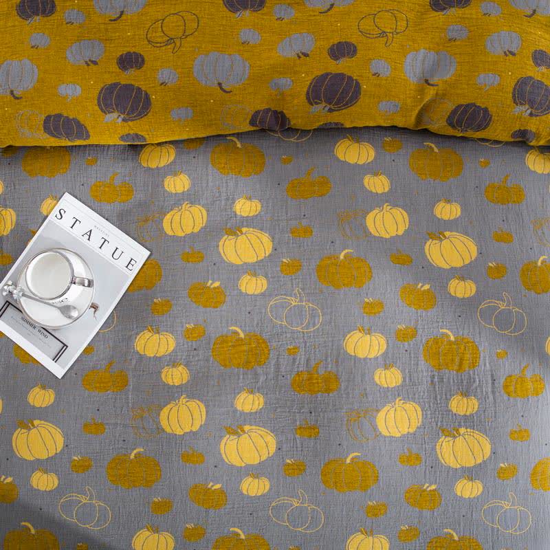 Set di biancheria da letto in garza di cotone con bottoni e zucca (4 pezzi) - image 7