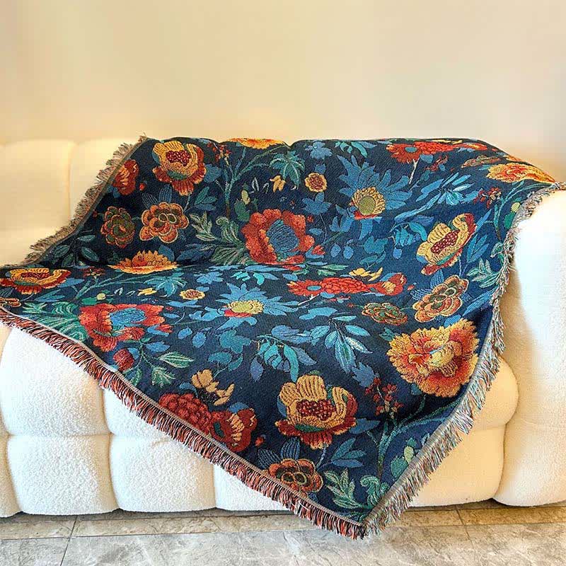 Coperta da divano floreale gialla retrò - image 4